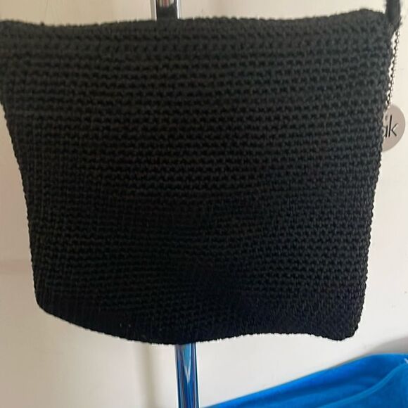 The Sak small cross body small black crochet zipper 7.5 x7.5 19” drop - Picture 2 of 9